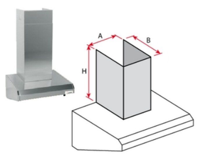 Cheminée cache gaine pour hotte semi - pro