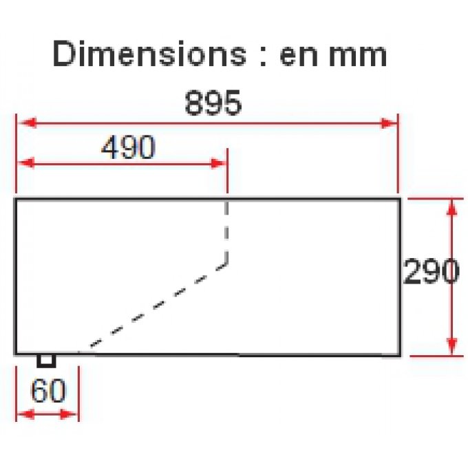 Hotte plate professionnelle statique lg. 1500 mm