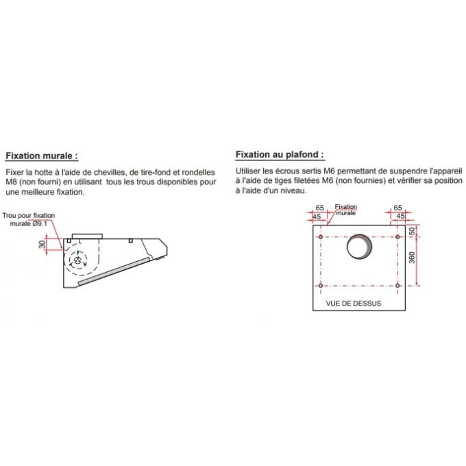 Hotte semi-professionnelle dynamique longueur 600 mm